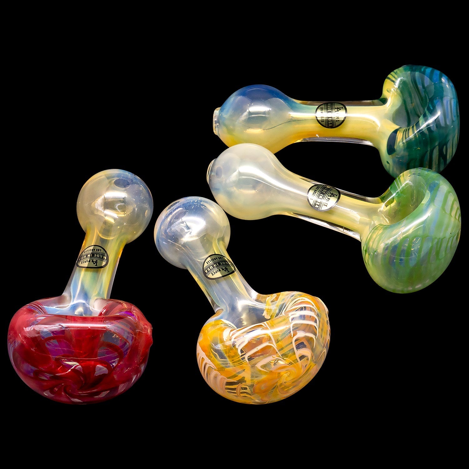 "Cake Head" Color Swirl Glass Pipe