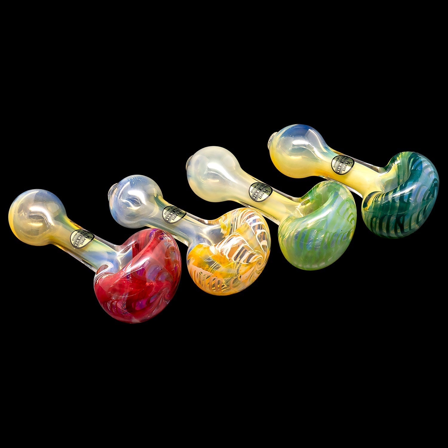 "Cake Head" Color Swirl Glass Pipe