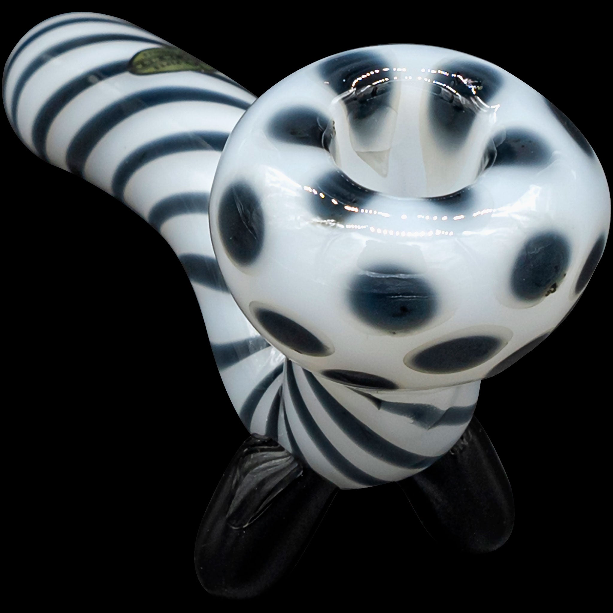 "Ivory Locks" Bone White Sitting Sherlock Glass Pipe