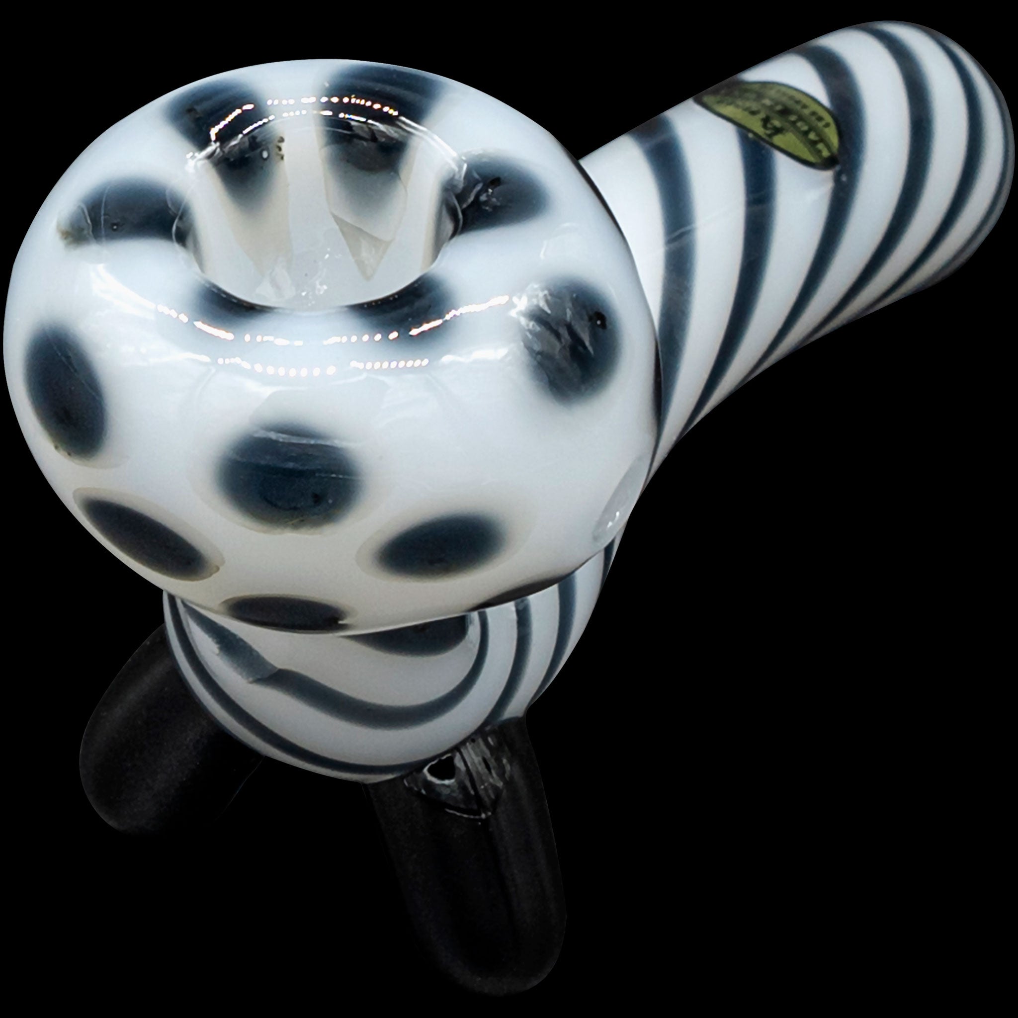 "Ivory Locks" Bone White Sitting Sherlock Glass Pipe