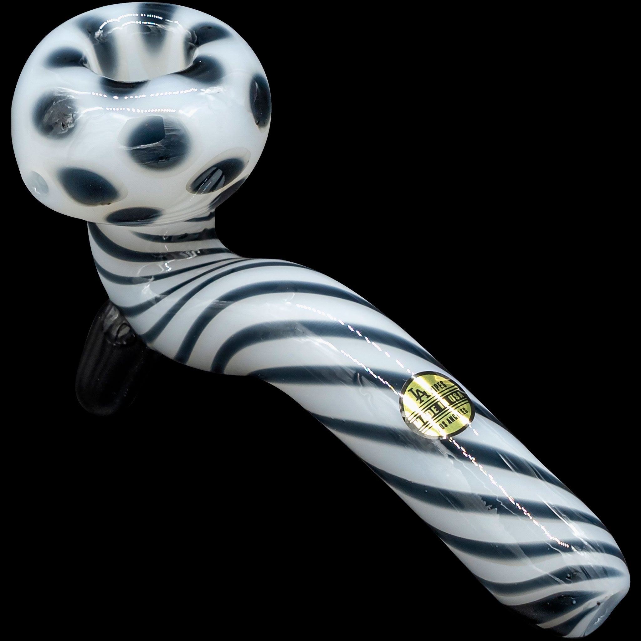 "Ivory Locks" Bone White Sitting Sherlock Glass Pipe