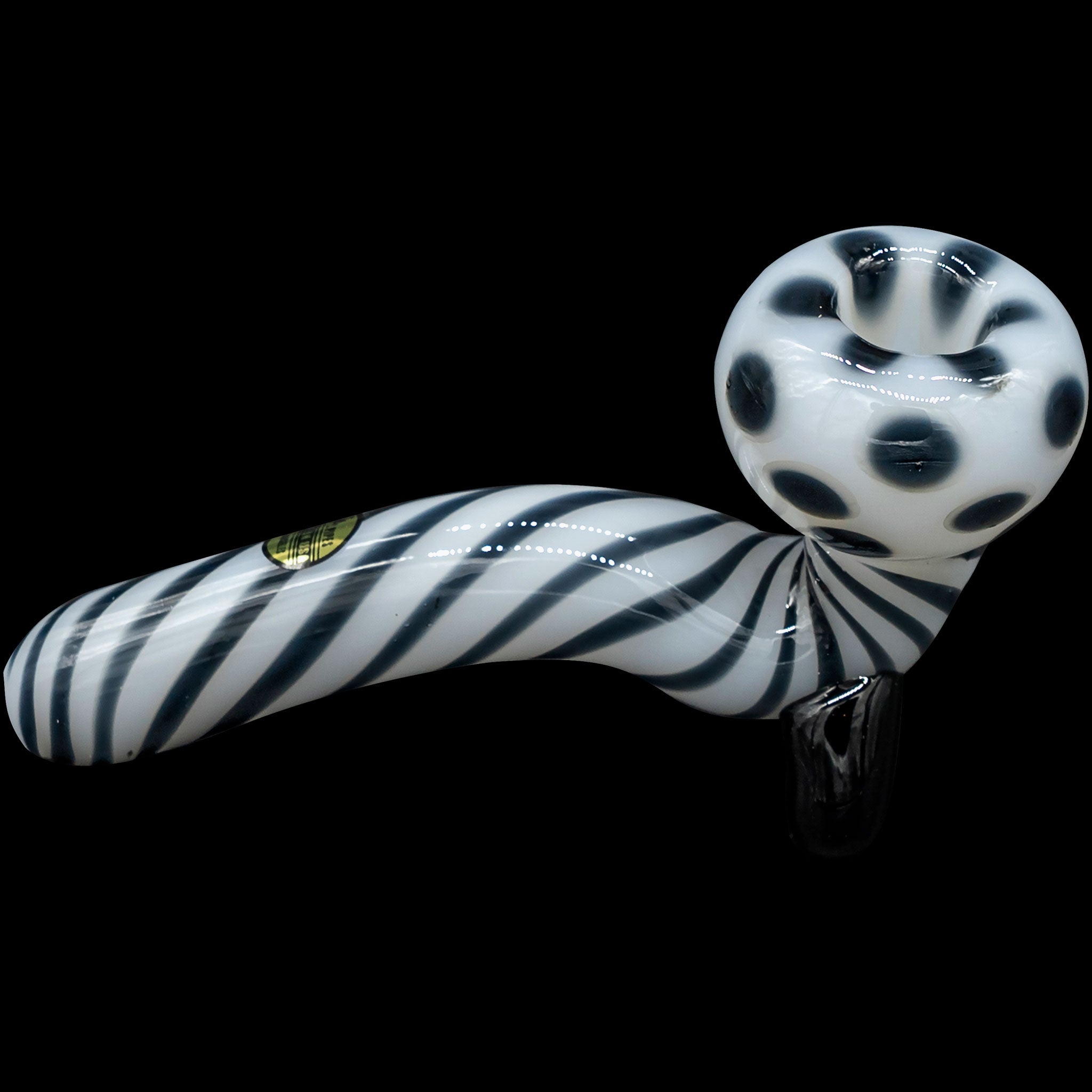 "Ivory Locks" Bone White Sitting Sherlock Glass Pipe