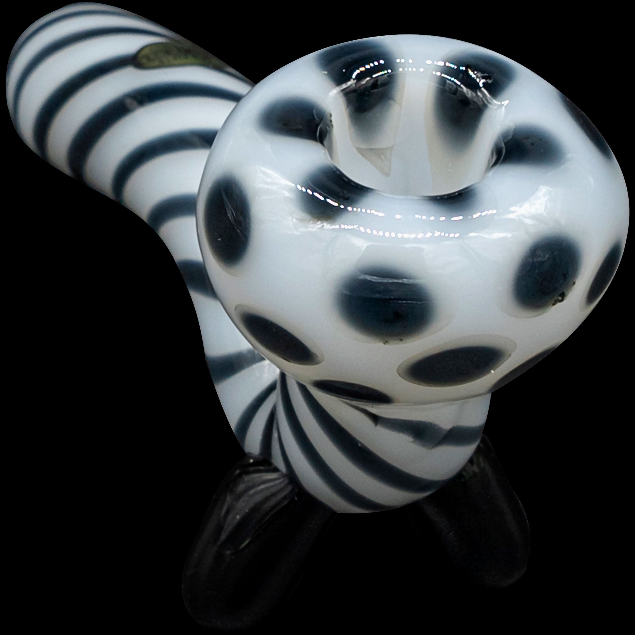 "Ivory Locks" Bone White Sitting Sherlock Glass Pipe