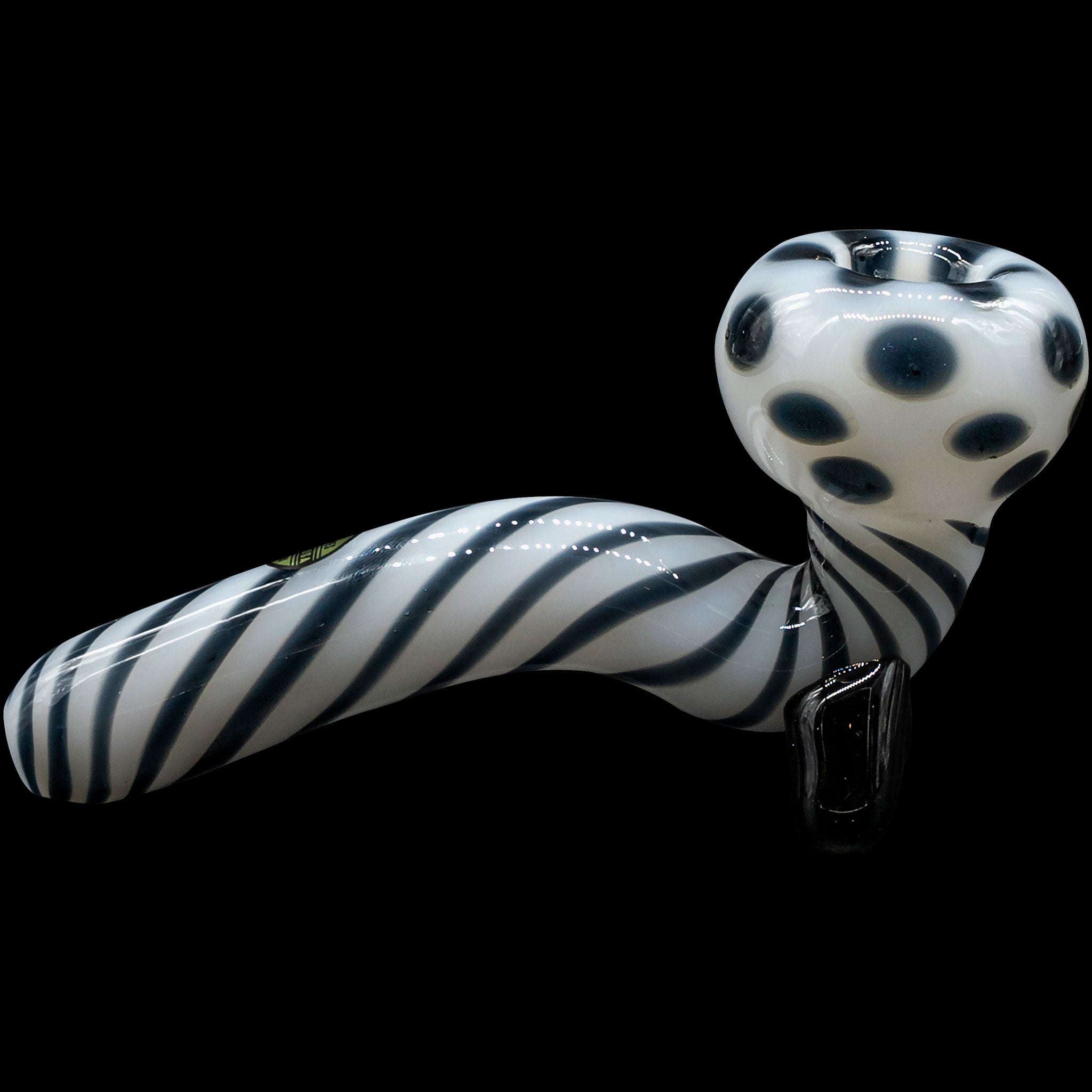 "Ivory Locks" Bone White Sitting Sherlock Glass Pipe