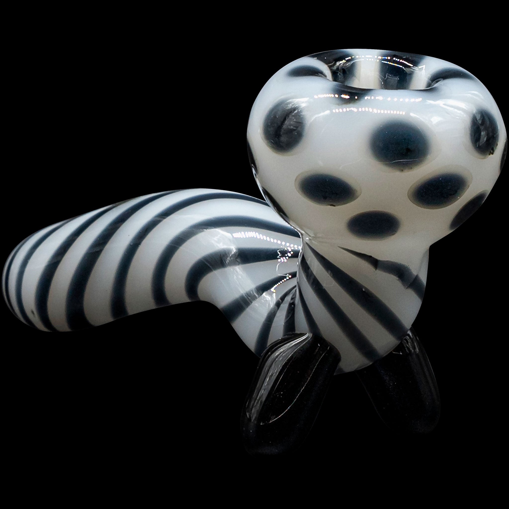 "Ivory Locks" Bone White Sitting Sherlock Glass Pipe