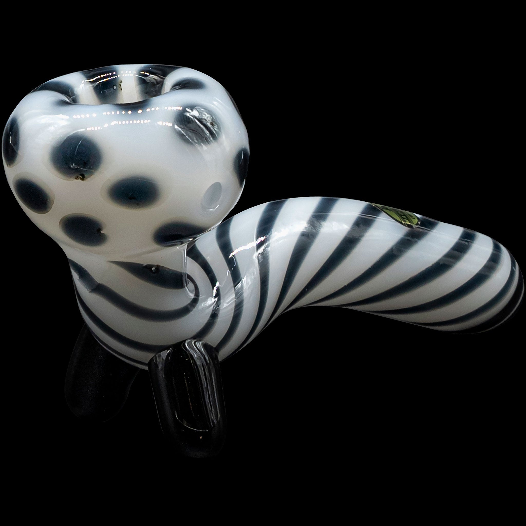 "Ivory Locks" Bone White Sitting Sherlock Glass Pipe