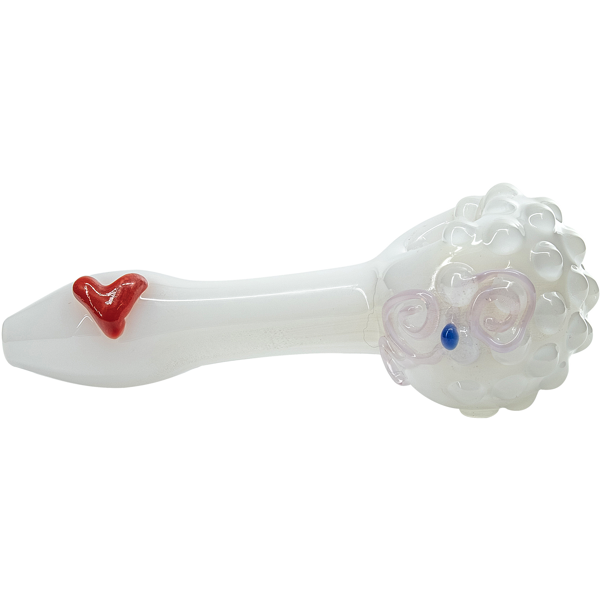 "White Heart" Solid Ivory Glass Spoon