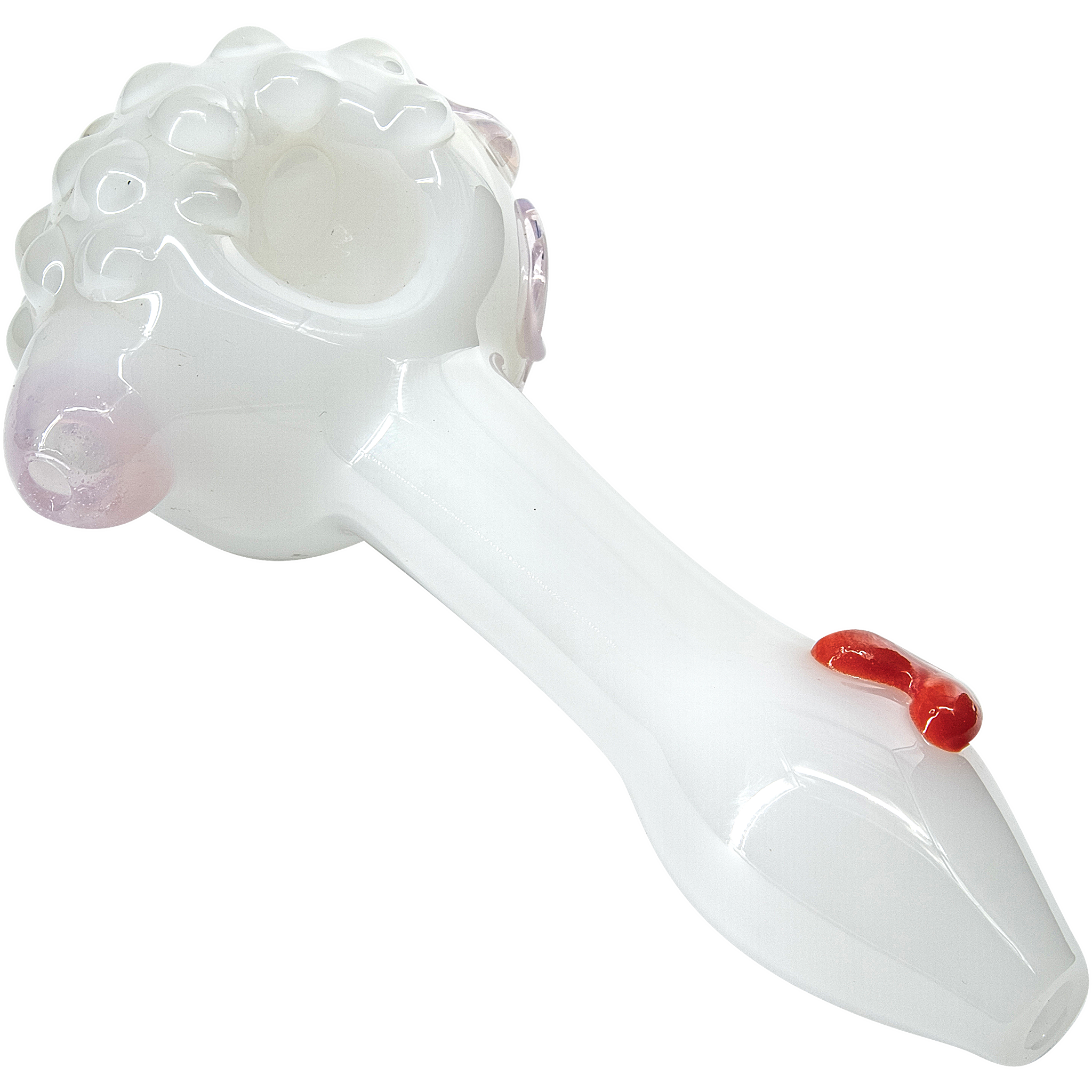 "White Heart" Solid Ivory Glass Spoon