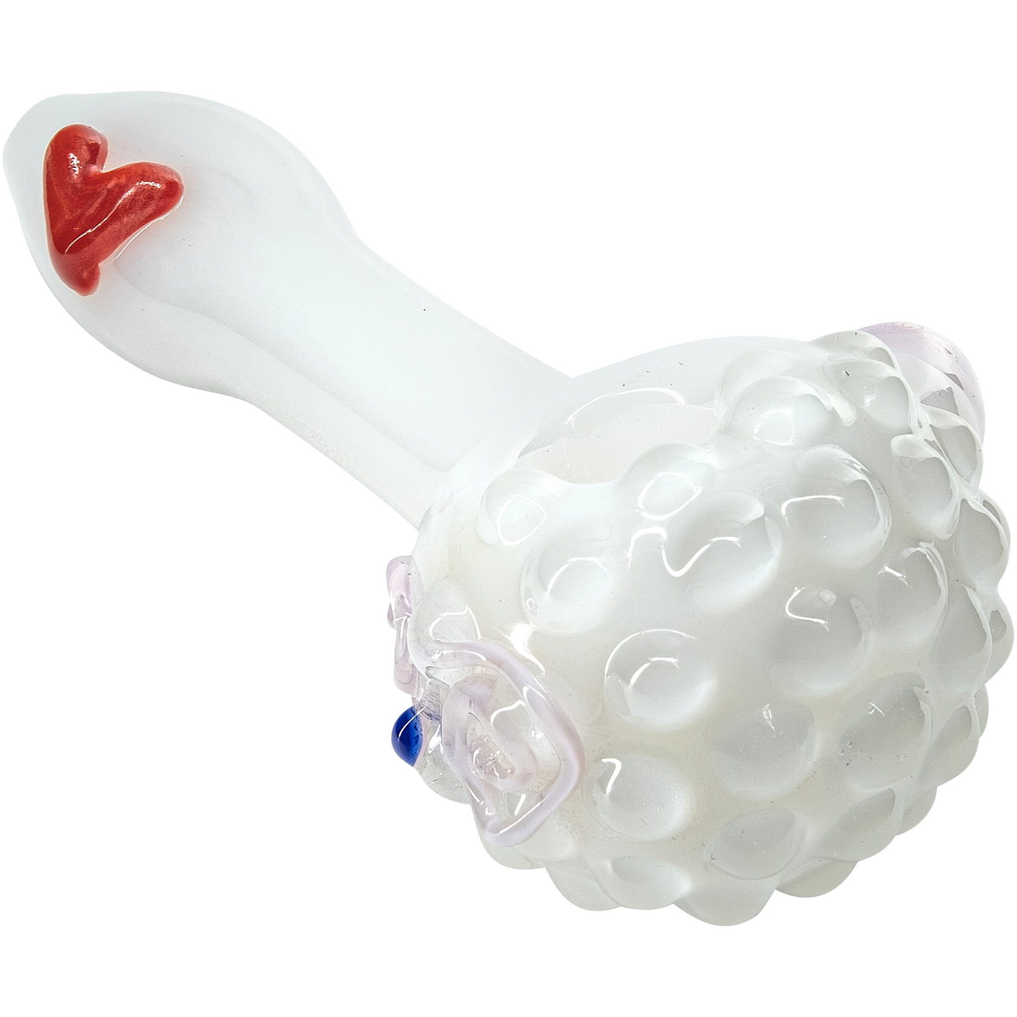 "White Heart" Solid Ivory Glass Spoon