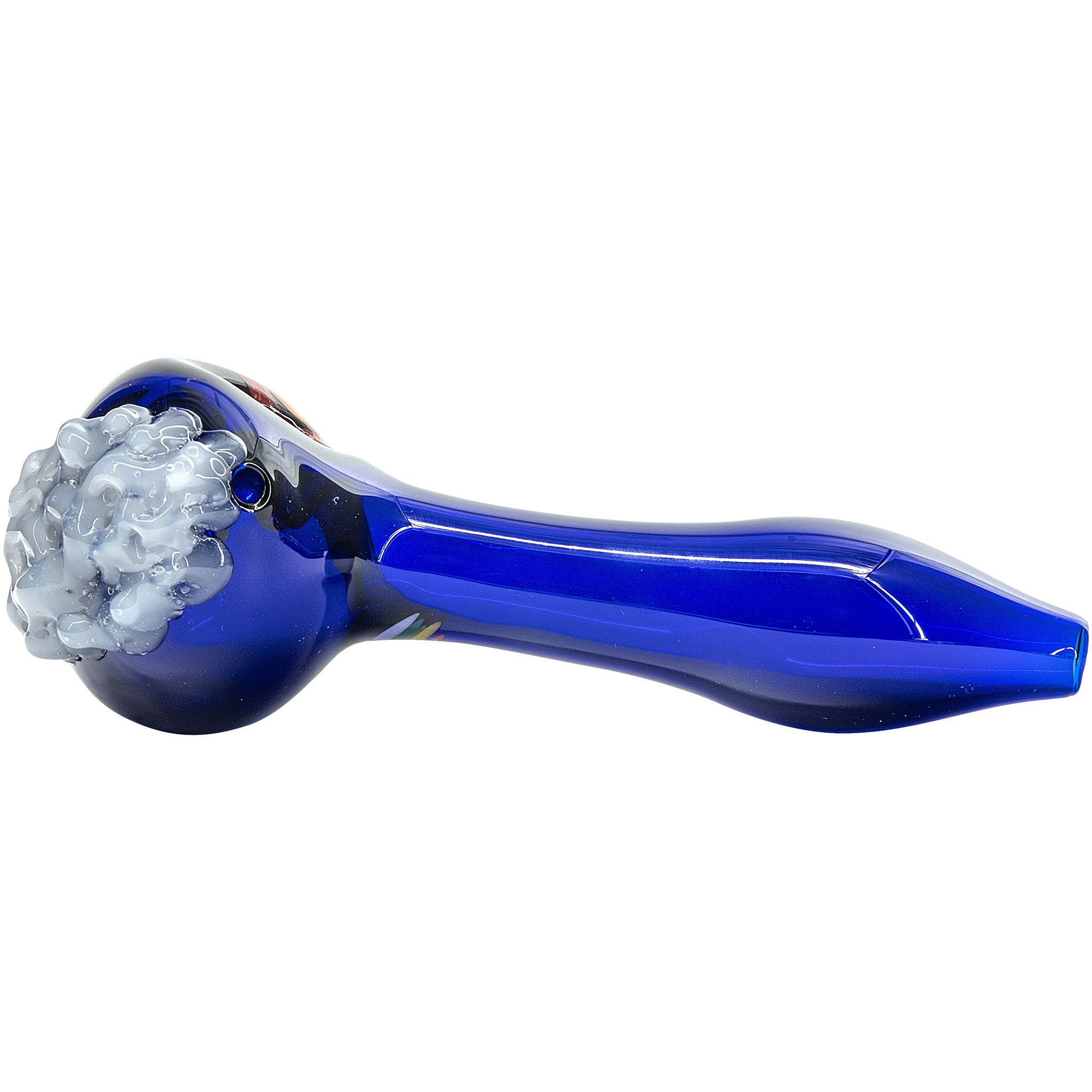 "Rainbows n Clouds" Cobalt Blue Glass Pipe