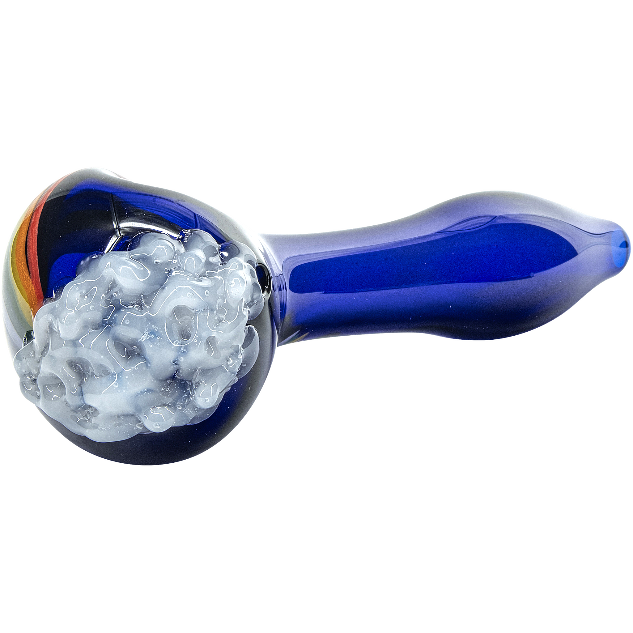 "Rainbows n Clouds" Cobalt Blue Glass Pipe