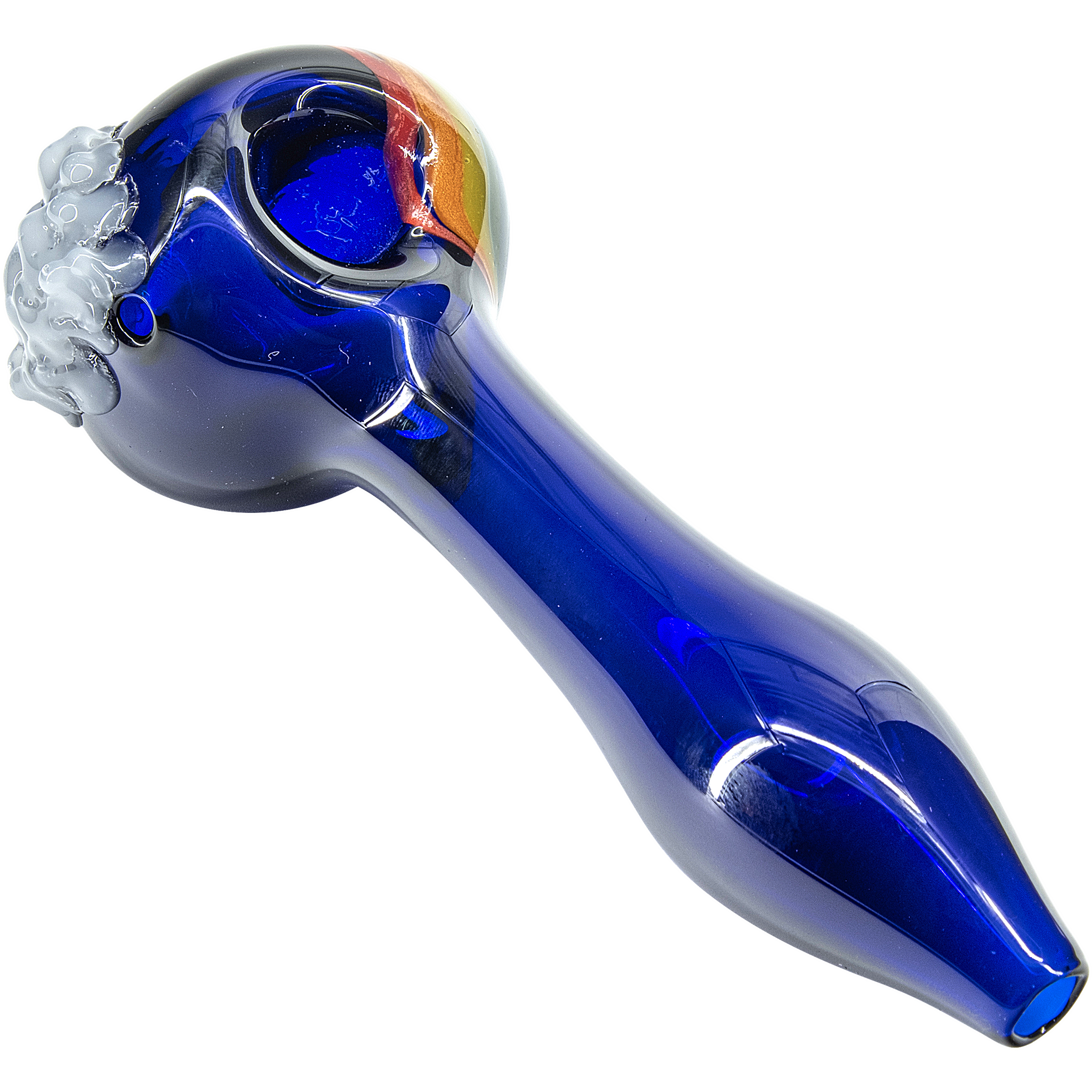 "Rainbows n Clouds" Cobalt Blue Glass Pipe