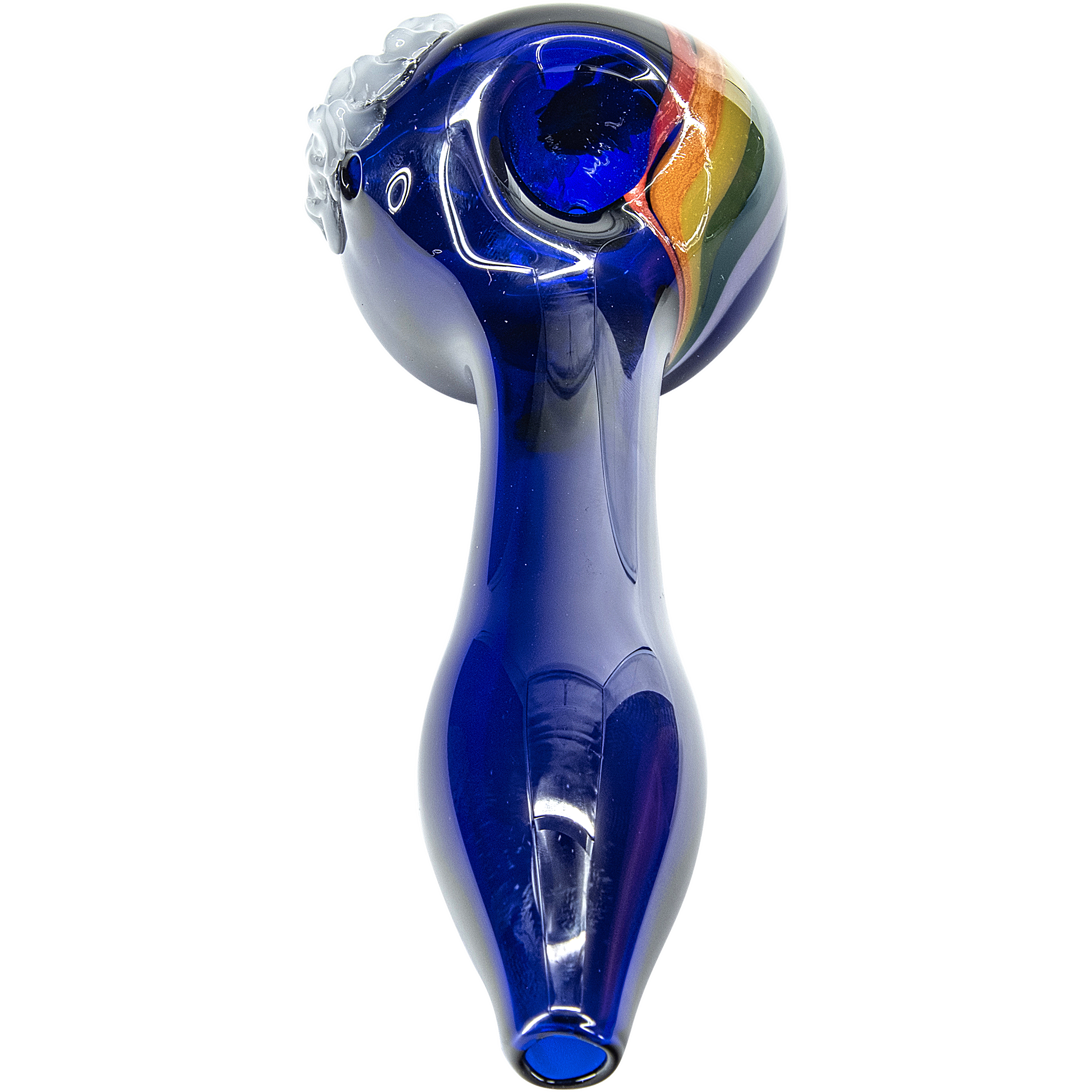 "Rainbows n Clouds" Cobalt Blue Glass Pipe