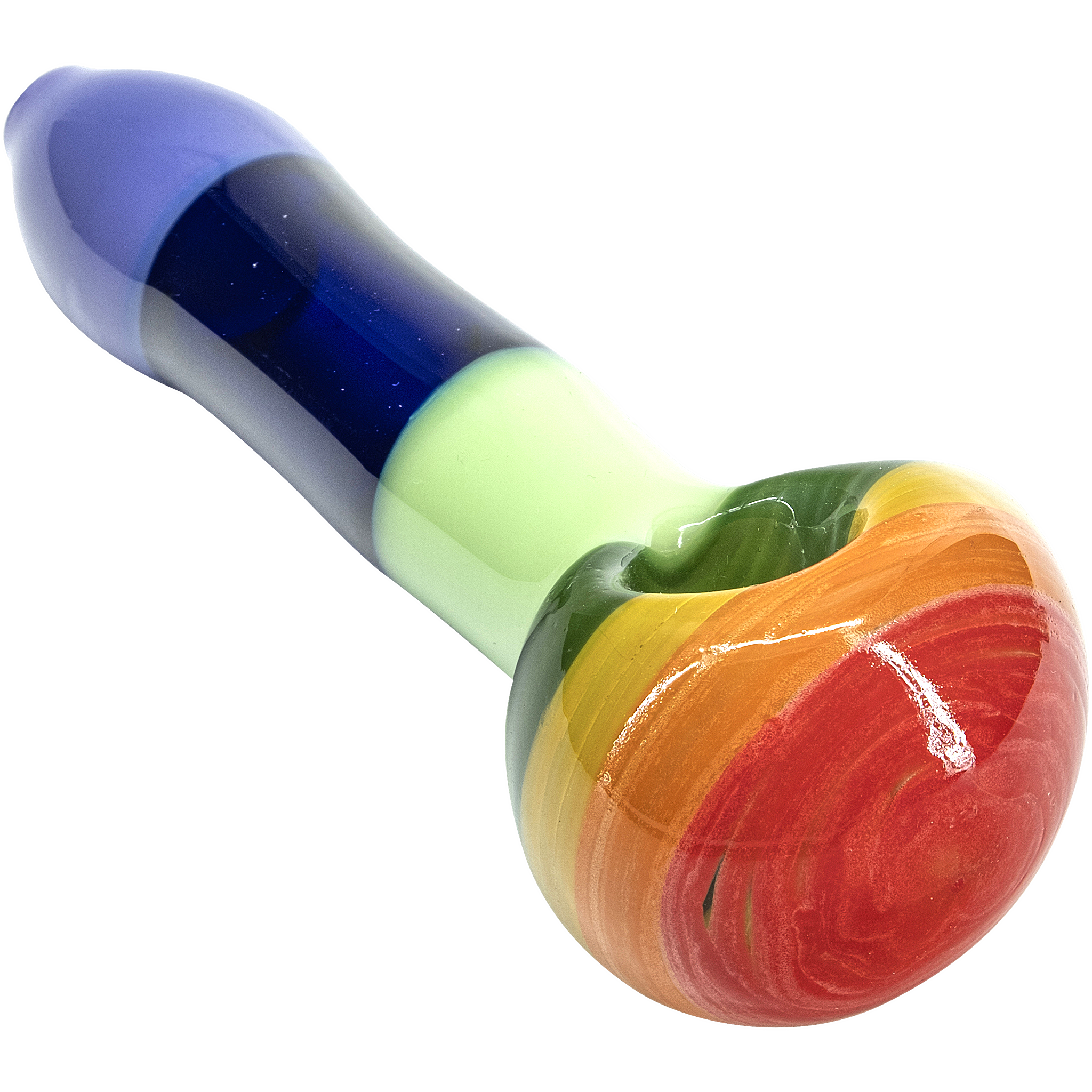 "Hard Candy" Rainbow Colored Spoon Glass Pipe