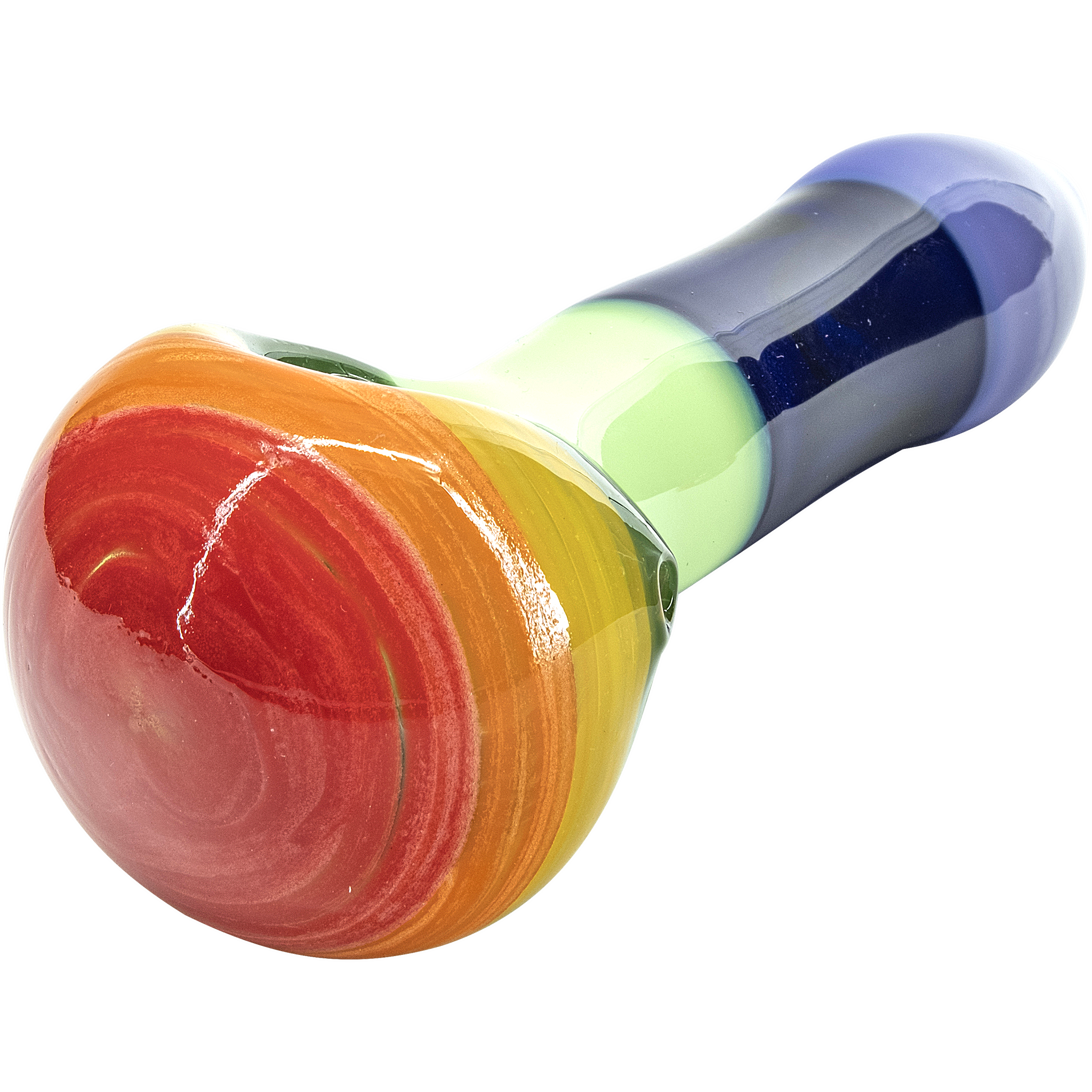 "Hard Candy" Rainbow Colored Spoon Glass Pipe