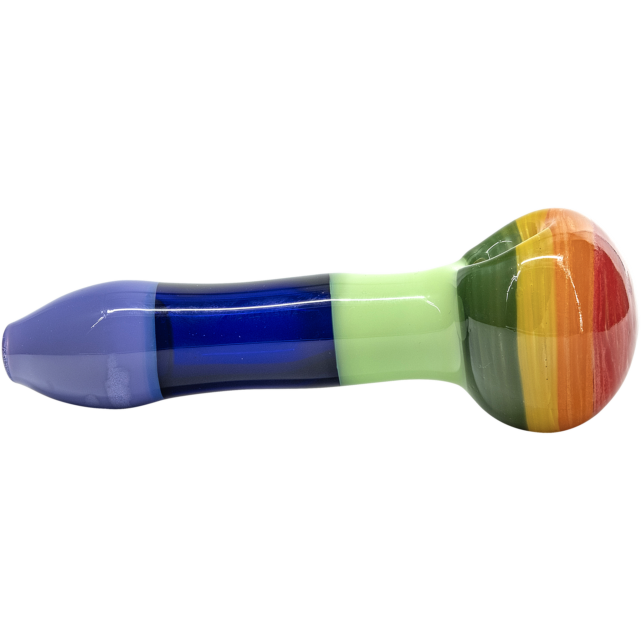 "Hard Candy" Rainbow Colored Spoon Glass Pipe