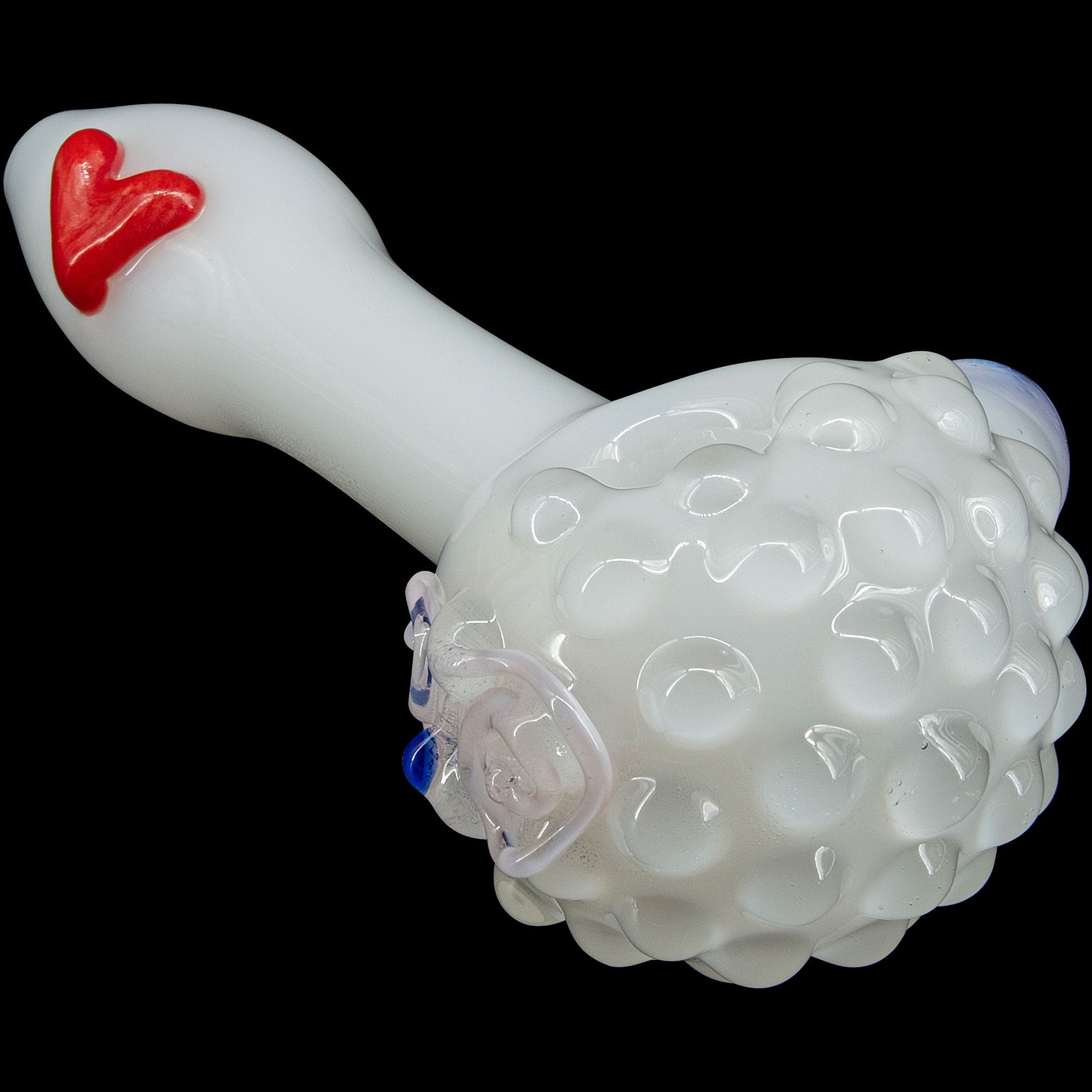 "White Heart" Solid Ivory Glass Spoon