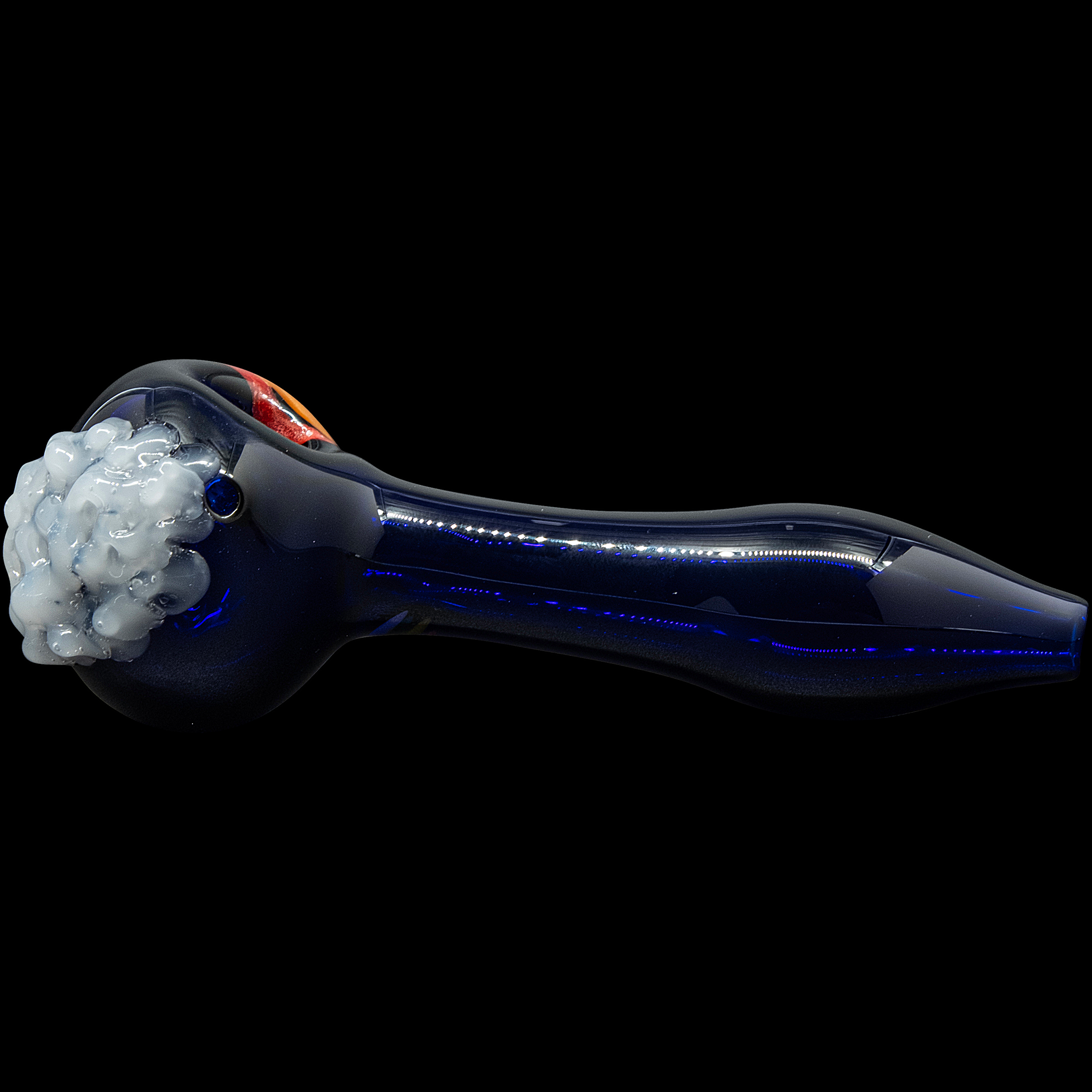 "Rainbows n Clouds" Cobalt Blue Glass Pipe