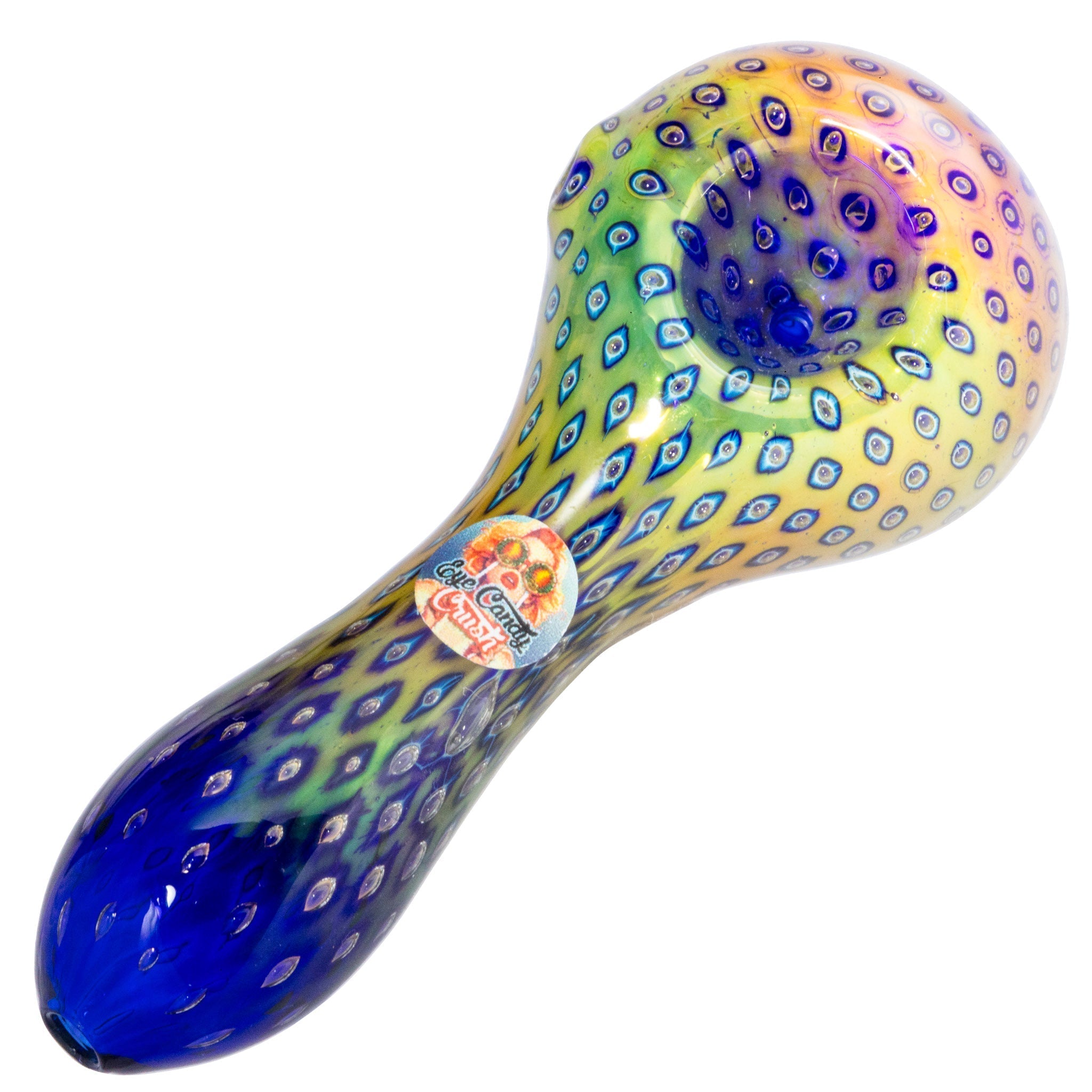 Crush Eye Candy 4" Borosilicate Glass Snake Skin Hand Pipe - Vibrant Colors & Unique Design