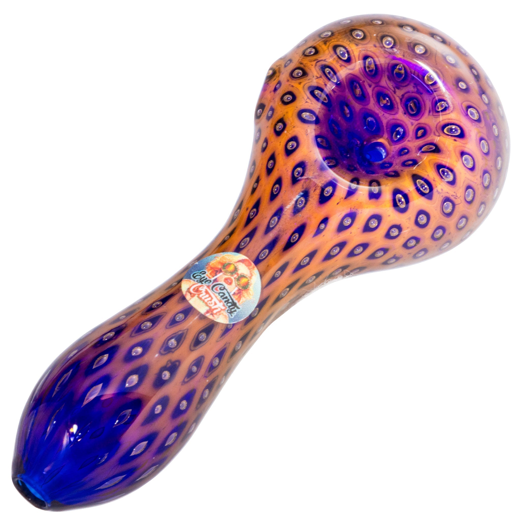 Crush Eye Candy 4" Borosilicate Glass Snake Skin Hand Pipe - Vibrant Colors & Unique Design