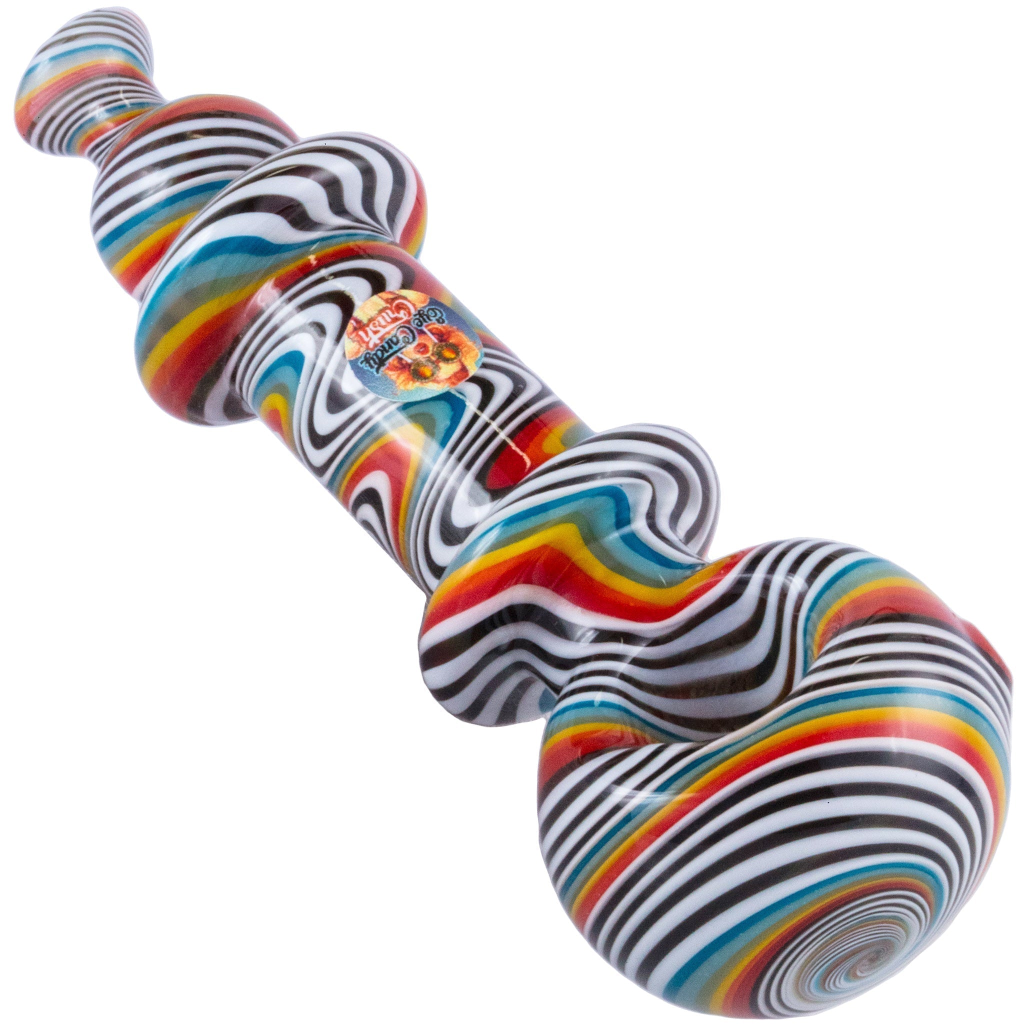 Crush Eye Candy Wig-Wag Hand Pipe 4.5" - Vibrant Borosilicate Glass