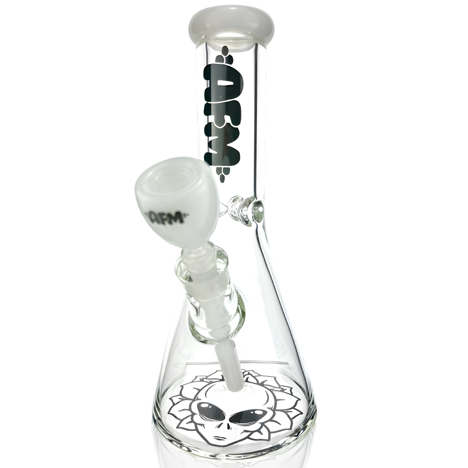 12" AFM Glass Chubbi Beaker Clear Colored Lip Beaker Bong Bundle