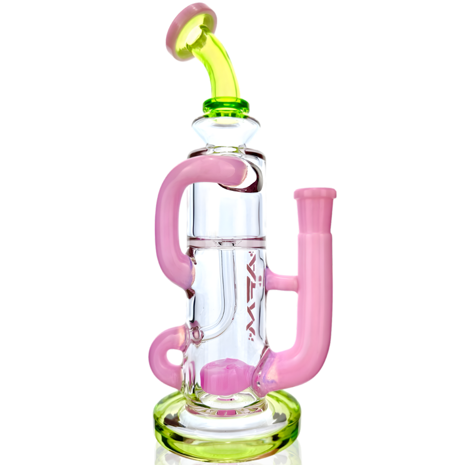 10" AFM Glass Bilbao Colored Glass Recycler Dab Rig