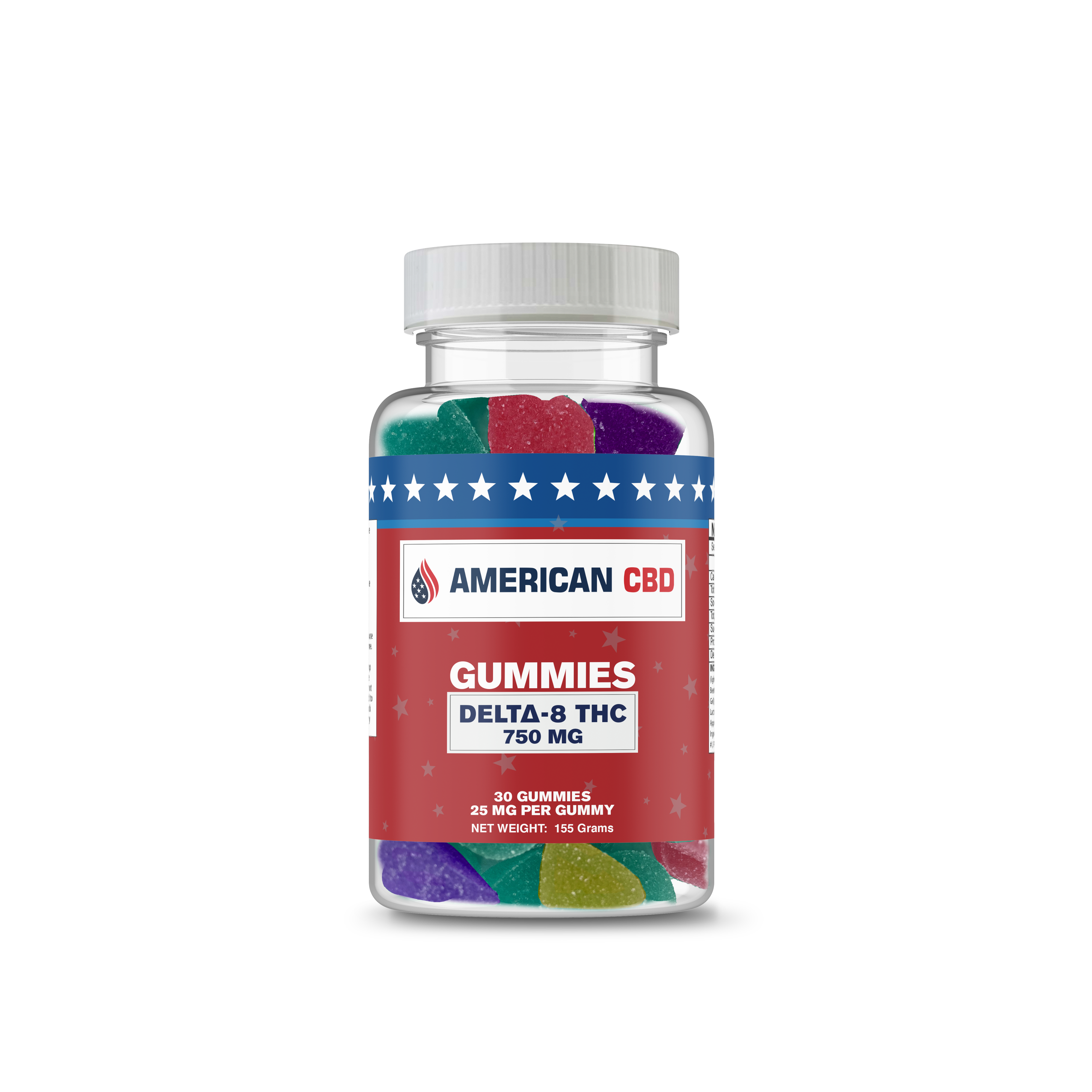 American CBD Delta-8 Gummies: 30 Pack (750mg) & 60 Pack (1,500mg)